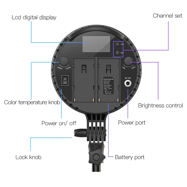 Bi Color photography photo studio equipment selfie vlogging led video lamps Key light lighting kit