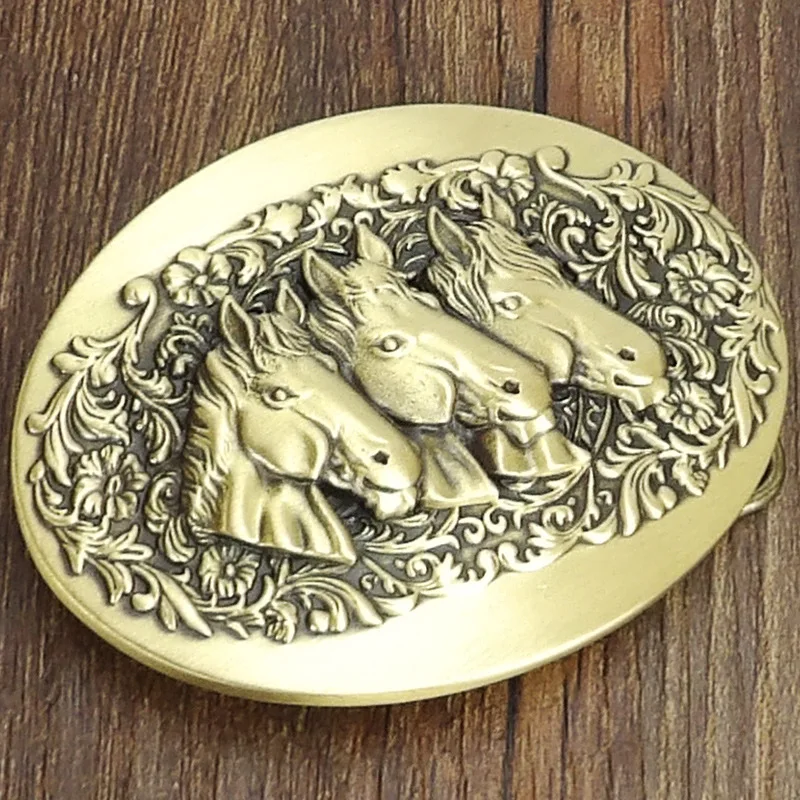 Custom design vintage cowgirl cowboy western belt buckle
