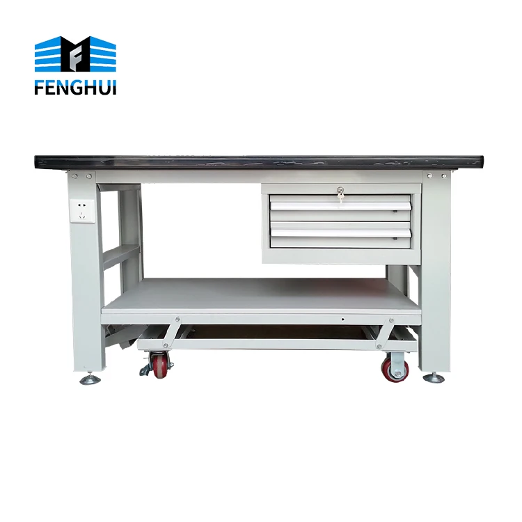 High Quality Factory Direct Versatile Workshop Metal Tool Cart Garage Movable Work Bench With Casters