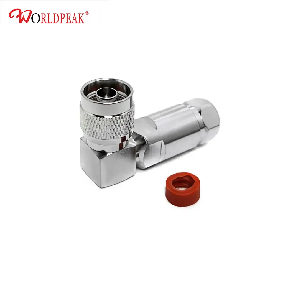 N male plug clamp 90 degree right angle RF connector for sf 1/2 heliax super flexible FSJ4-50B feeder coax cable