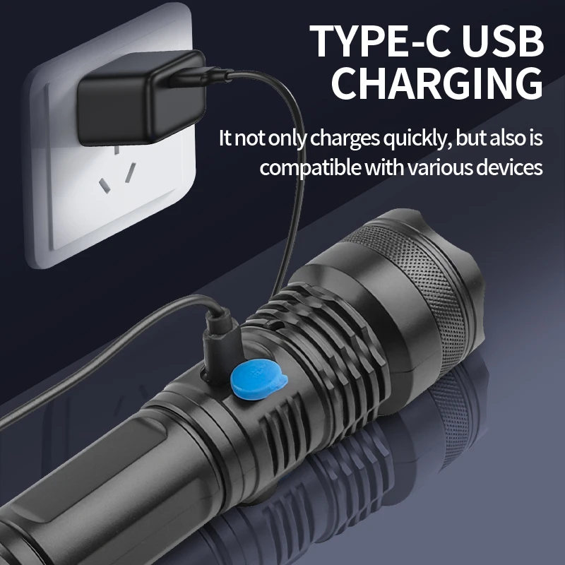 990,000 Lumens Brightness Flash Light Powerful IPX4 Waterproof Torch Light LED Rechargeable Flashlights for Camping Hiking