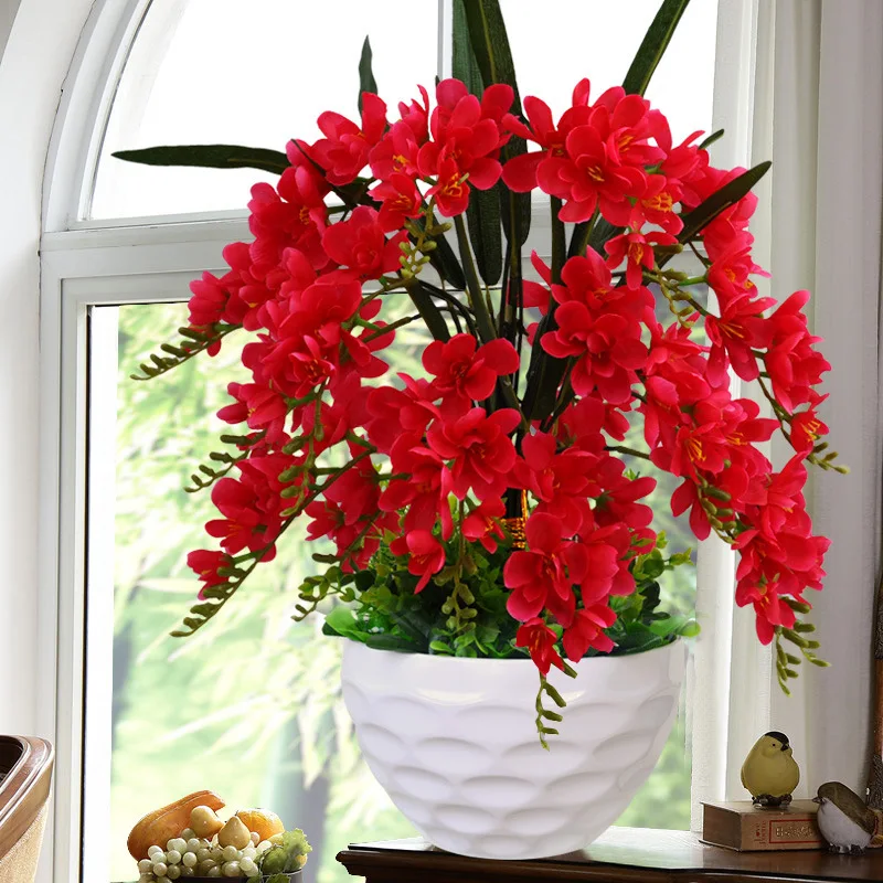 Высокое качество орхидея цветок горшечные растения 3D печать натуральный на ощупь искусственная бабочка Орхидея цветы