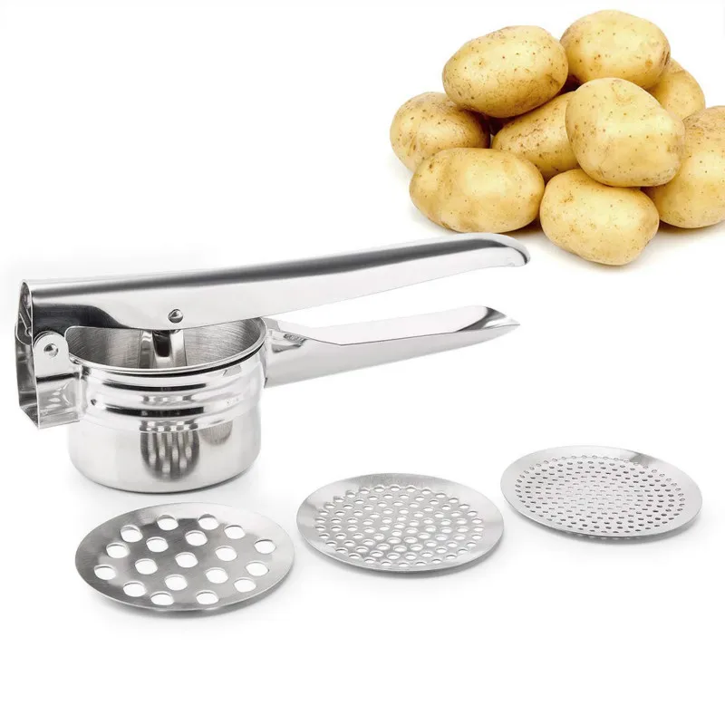 
Potato Masher and Ricer Manual Juicer Squeezer Press Baby Food Supplement Machine Multifunctional Kitchen Tools 