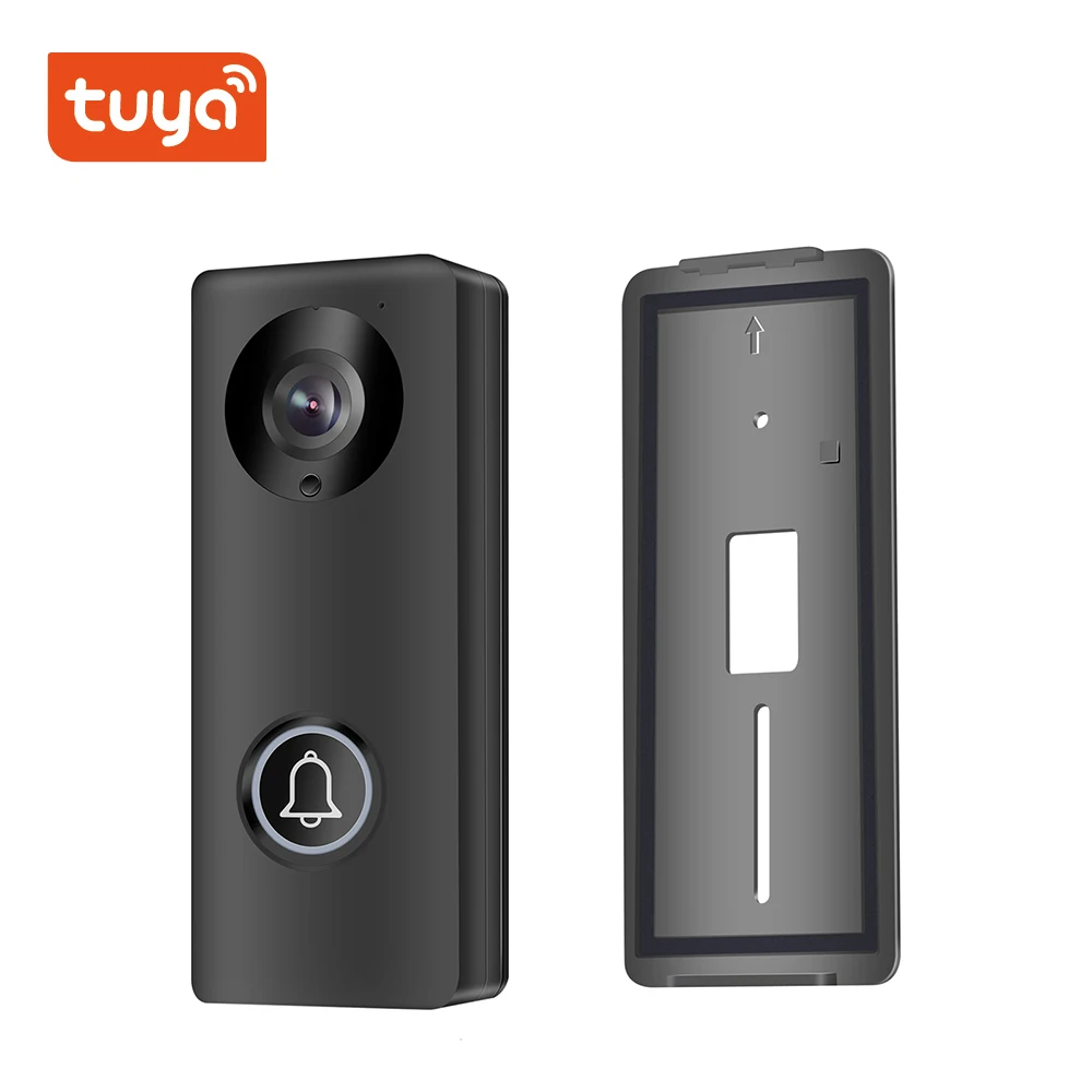 1080p Tuya wifi / RJ45 cable POE Smart WiFi video doorbell work with Amazon echo Google home with unlock for home security KW05