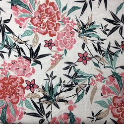 Linen Supplier woven linen viscose blend printed fabric for men shirt women dress