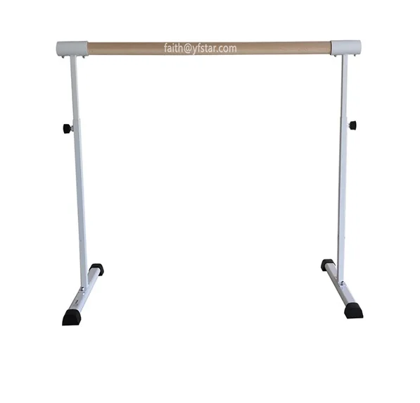 wooden High quality portable height adjustable dance pole ballet barre with movable free standing for home and club