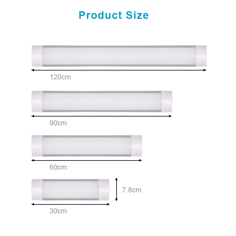 Cheapest Price High Brightness 600mm 1200mm 2FT 4FT 18W 36W Dustproof Purification Linear LED Tube Batten Light Fixture Fitting