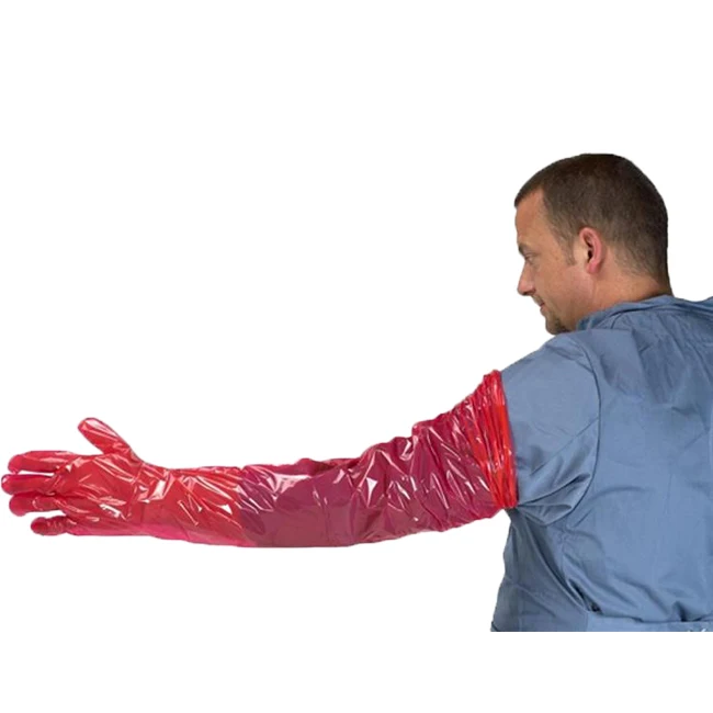 Disposable LDPE/HDPE Long Sleeve Slaughtering Veterinary PE Plastic Gloves