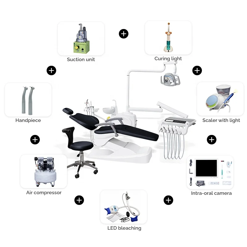 complete portable turbine unit dental unit with compressor dental chair control unit