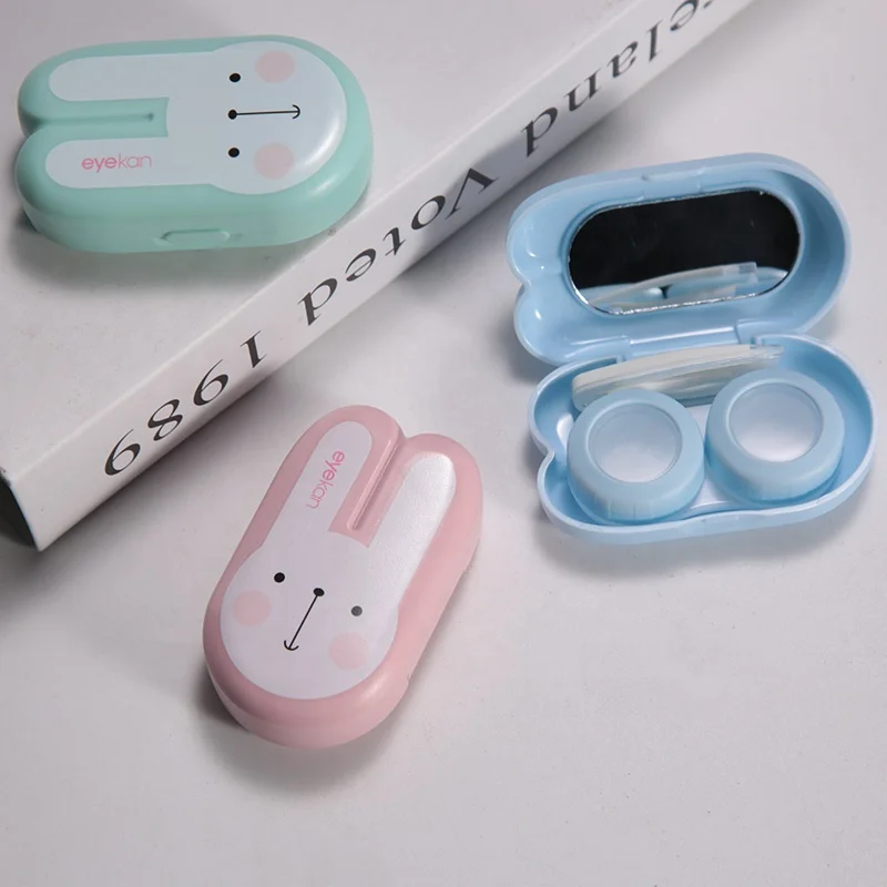 eyekan cute  contact lens case  multi color good quality case for eye contact lenses  travel kit