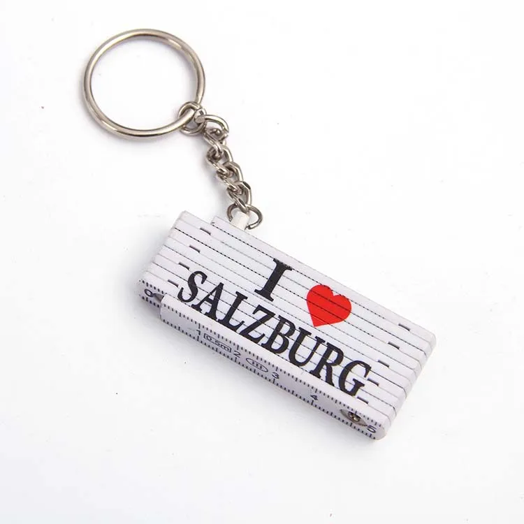 Promotional Gift Logo Customization Wholesale Keyring With Folding Ruler