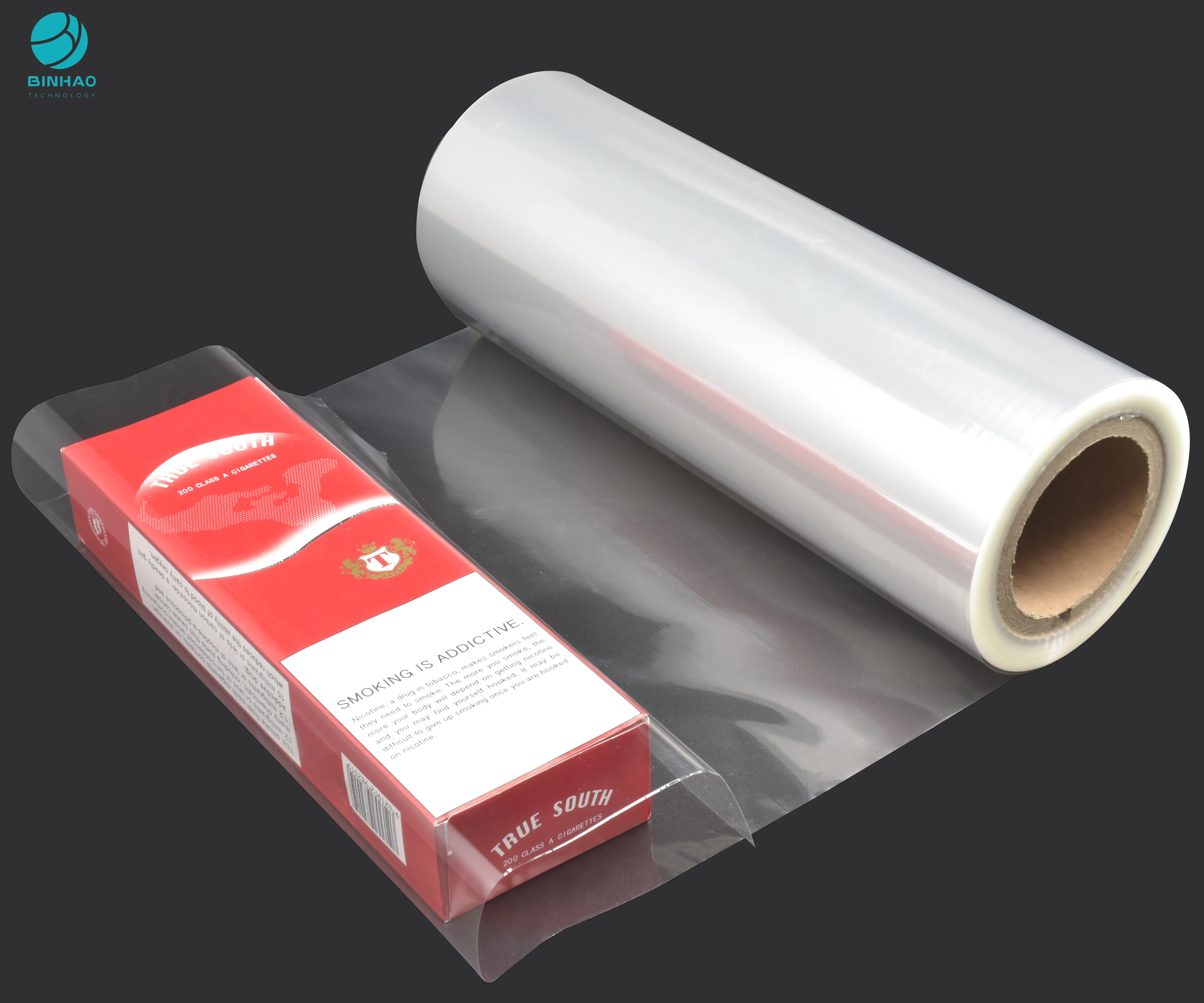 360 м безвкусная прозрачная пищевая пленка Jumbo Roll Bopp для упаковки сигарет и табака