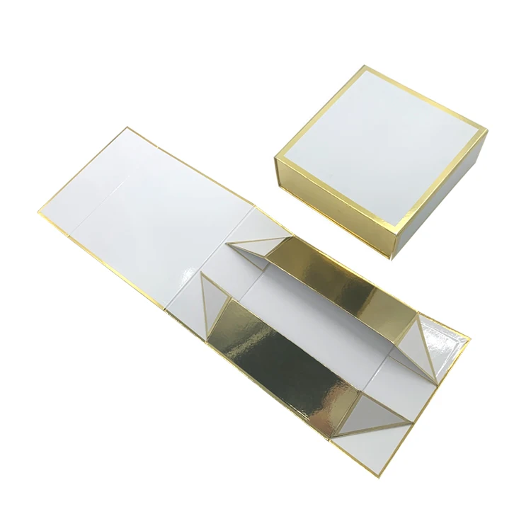 Заказной логотип печать картон Магнитная Складная бумага одежда Подарочная коробка для косметики плоская голографическая упаковка коробки