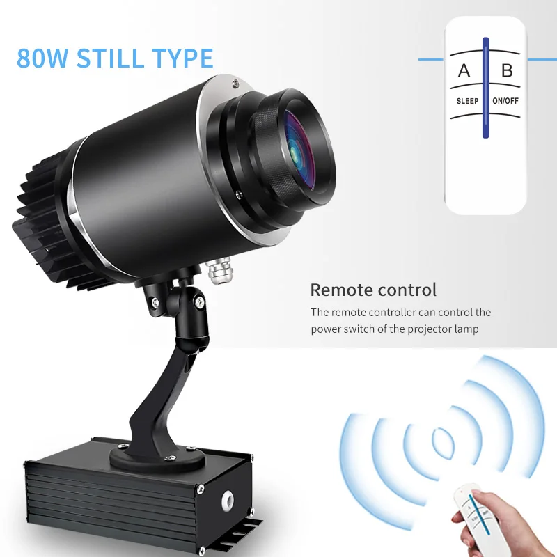 Indoor keep static 80w Commercial Advertising remote control gobo led Logo projection light