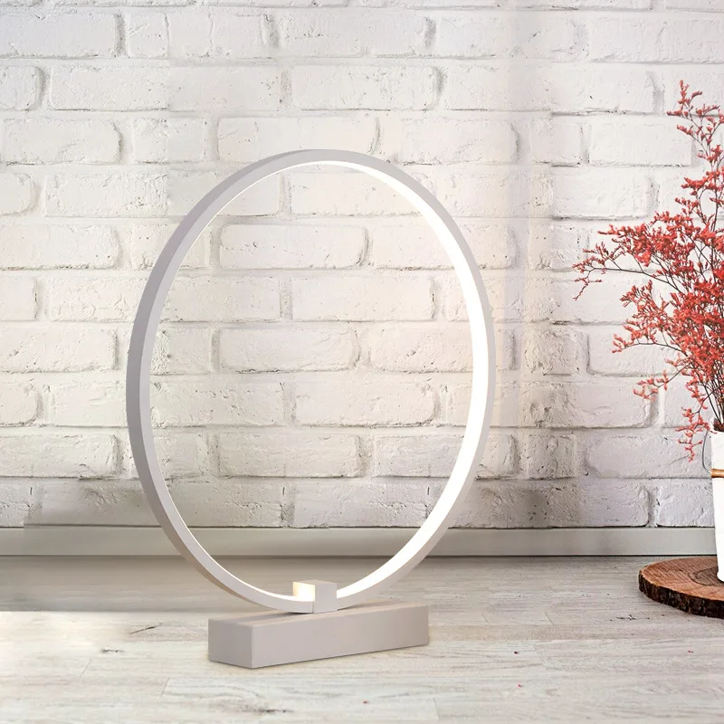 Simple Luxury Round LED Table Lamp Circle Modern Desk or Dresser Eye protection Power 36W 24W 16W Led Light