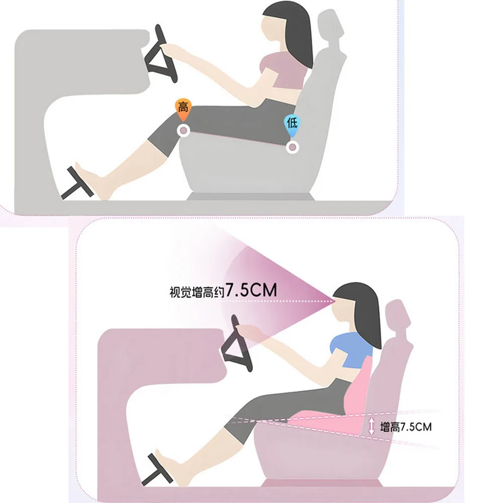 Relieve Back Pain Memory Foam Car Seat Cushions Back Support Pillows Seat Cushion and Lumbar Support Pillow for Office Chair