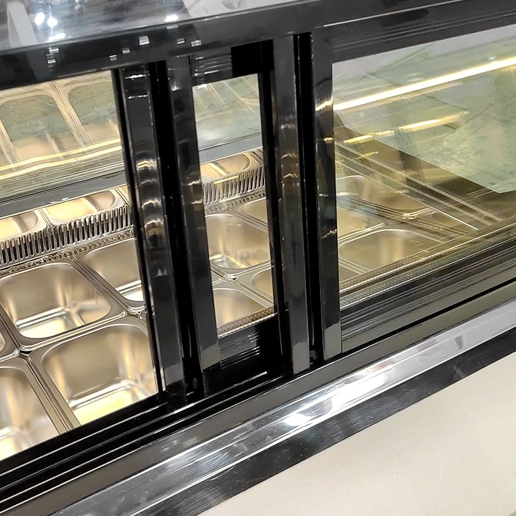 Yourtime 14 1/4 Pan Food Cabinet Pastry Counter Display Fridge Bakery Chiller Bread Refrigerator Cold Showcase Display Freezer