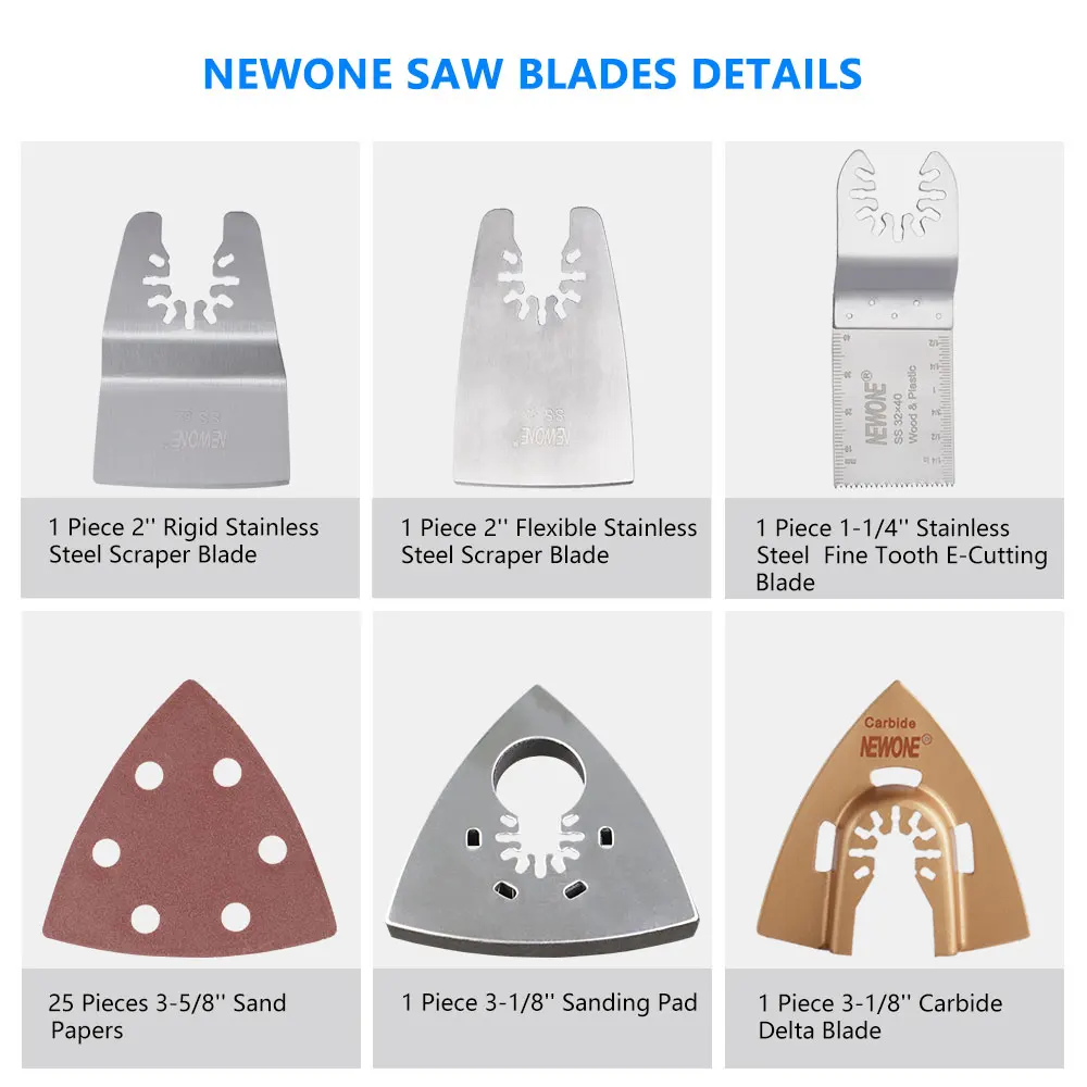 NEWONE Oscillating Saw Blades Multi Tool Accessories Renovator for Fein,Multi-Master,BOSCH Trimmer Power Tools