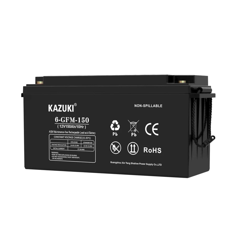 Factory Customized Kazuki  New Product 12V150ah Sealed Rechargeable uninterruptible power supply Lead Acid UPS Battery