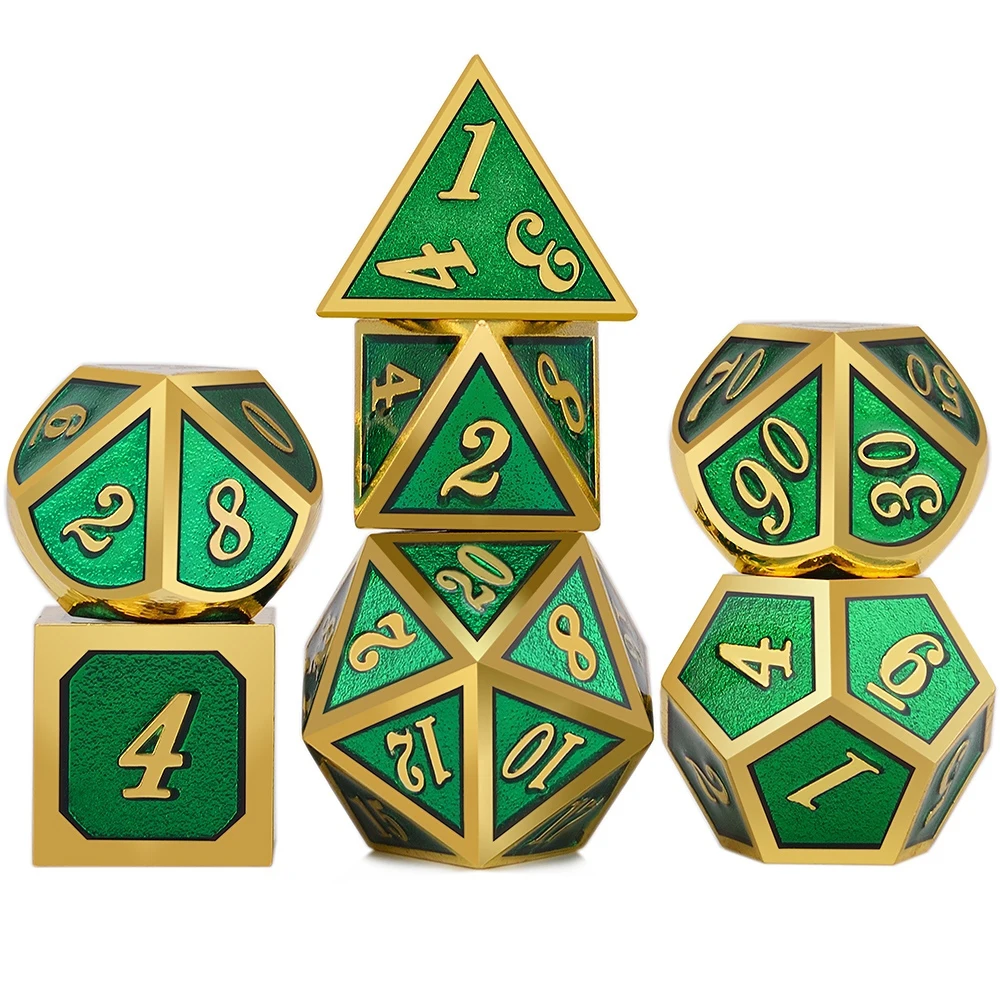 
Custom Round Corner Game Wholesale Gold Size Bulk Polyhedral Entertainment Party Family Game Polyhedral Dices 