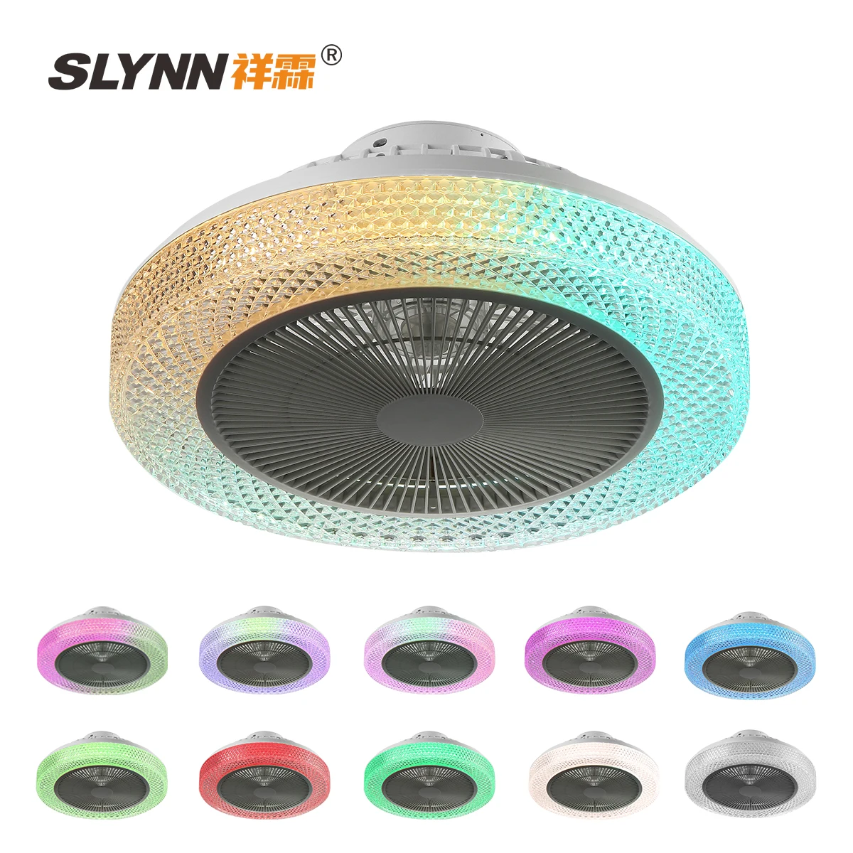 Умный RGB потолочный вентилятор со светом Регулируемый цвет для спальни гостиной квартиры светодиодный люстра с дистанционным управлением