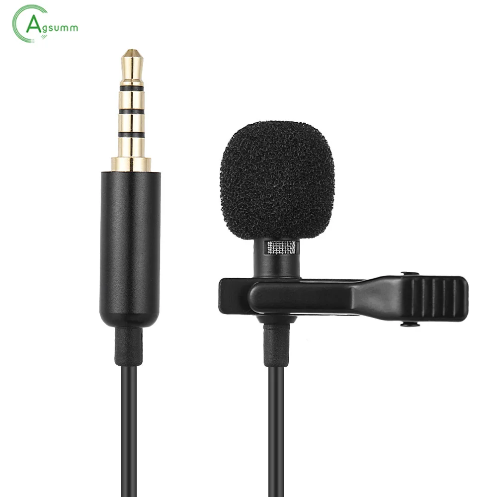 
Free Sample Mini Portable Lavalier Lapel Condenser Wired Microphone for Smartphone PC DSLR Camera 