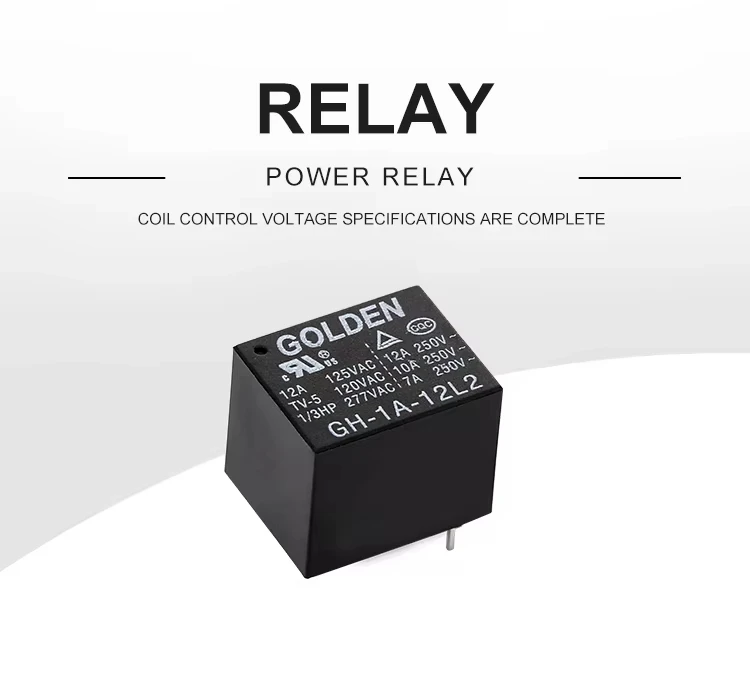 Golden Az942 Relay 5v 12v 24v 12A Integrated Circuits Electronics Component 4pin Relay GH-1A-12L2 Coil 12V  For Office Equipment