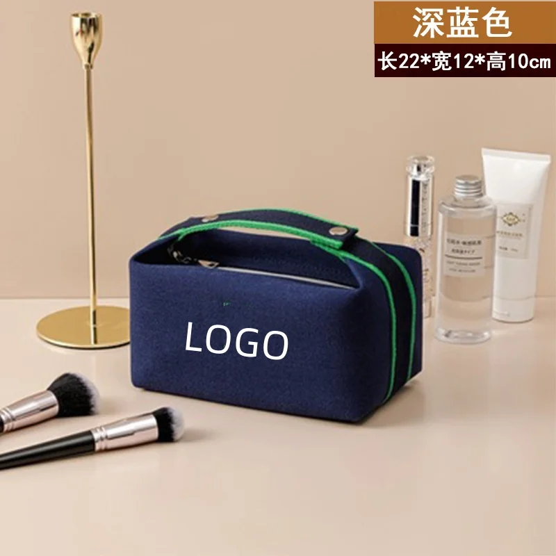 2024New Design Makeup Organizer Bag Letter Canvas Tote Cosmetic Bag Organizer Lunch Bag Large Capacity Cosmetic Pouch