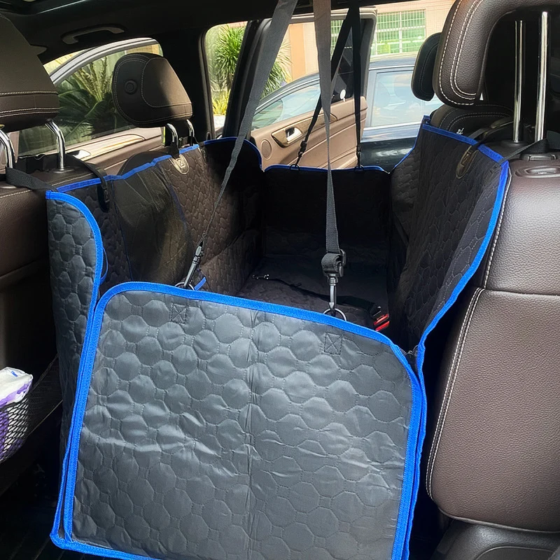 Custom Logo Luxury High Quality Pet Back Seat Protector Waterproof Oxford Black Dog Car Seat Cover For Car Rear Back Seat