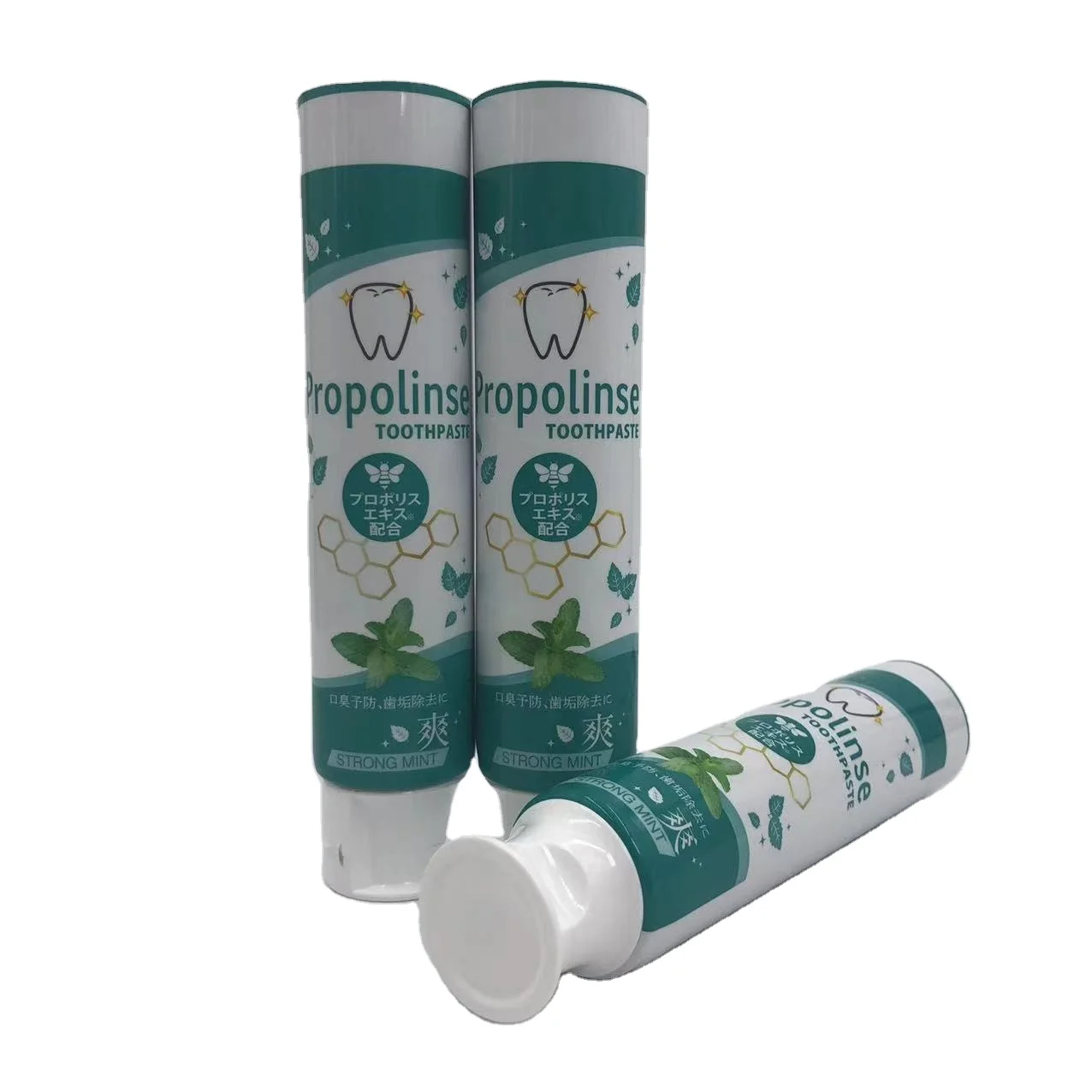 Custom Cosmetic Tube Oral Care Packaging Bottle 120g Round Shaped Toothpaste Tube