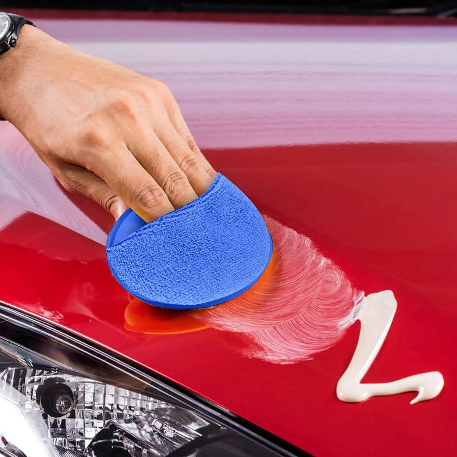 Microfiber Round Sponge Detailing Cleaning Pads Car Wax Applicator Pads Polish Foam Sponges for Cars