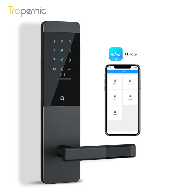 Rfid Intelligent Management System Ttlock Hotel App Door Handles with Lock Interior Doors Smart Ttlock Lock