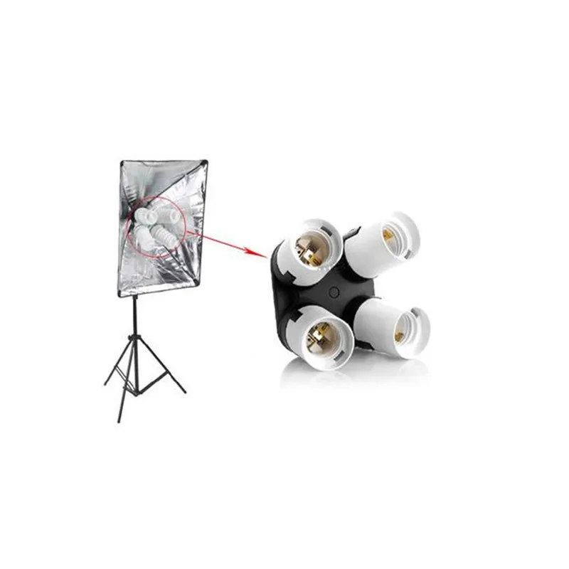 Photography quadruple lampholder for soft light box photography light dedicated studio
