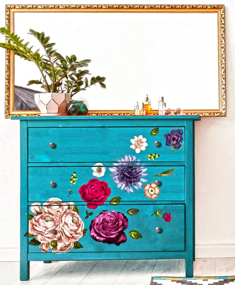 Large Rub on Transfers for Furniture Home Decor Transfers Furniture and Craft Decals Floral Home Diy Transfer Sticker decal