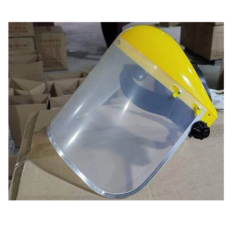
Protective Working Safety PVC Clear Visor Plastic Full Face Shield Mask For Grinding Face Helmet Yellow 