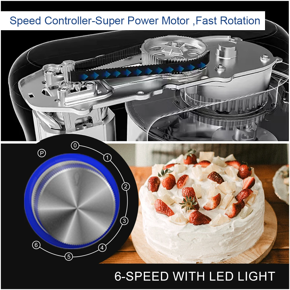 Manufacturer 5L 6L Automatic Standing Cake Mixer Dough Kneading Machine Bread Dough Stand Food Mixer