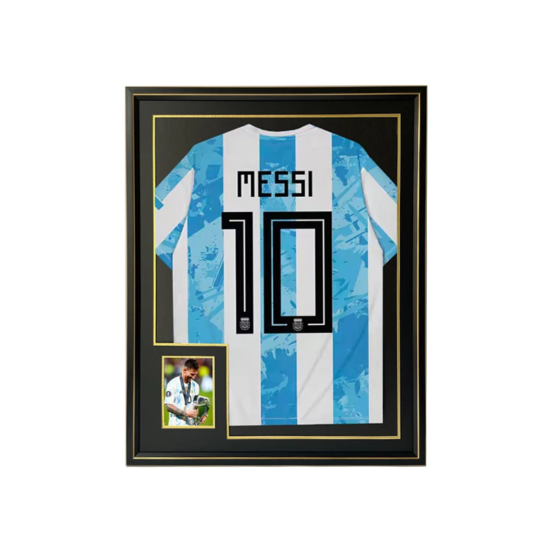 Sports Jersey Frame Black Wooden Photo Frame Case Jersey T-shirt Display Frame for Football Hockey Soccer Uniform