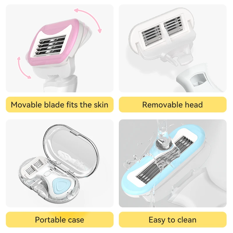 Women Hair Removal Best Partner Six Blades Replaceable Shaving Razor