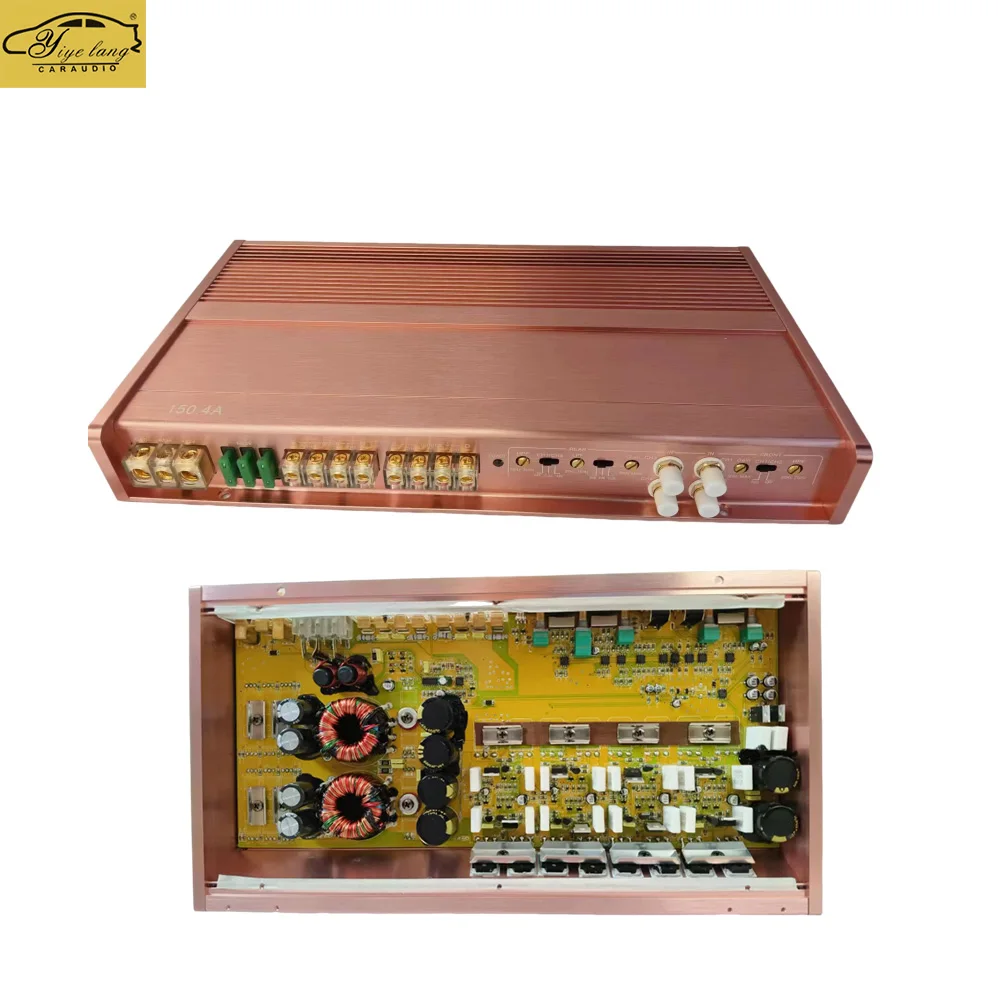 HiFi Car Audio Power Amplifier 12V Max 150W 4 Channel Stereo Audio Adjustable Front and Rear Sound Field Super Bass Amp