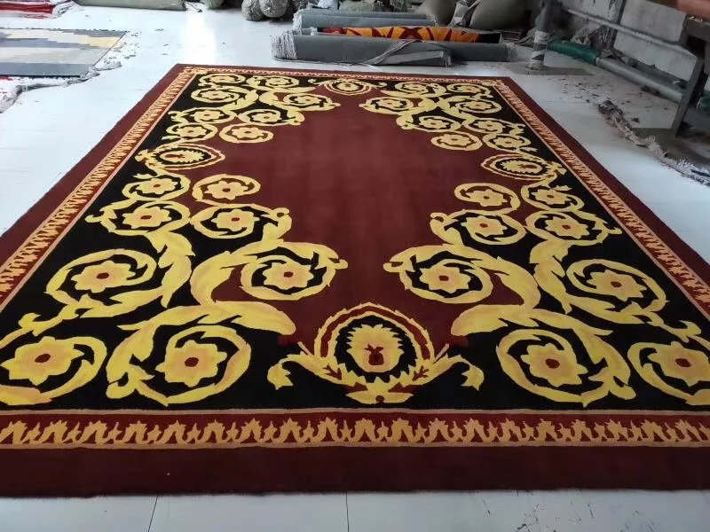 Custom Shape Floor Mats Hand Carved Designer Brand Logo Rugs Home Use Tufted Rug