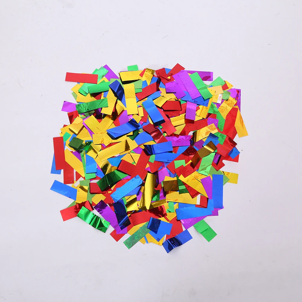 Сверкающая фольга прямоугольная бумага BSCI confetti shooter для сумасшедшего
