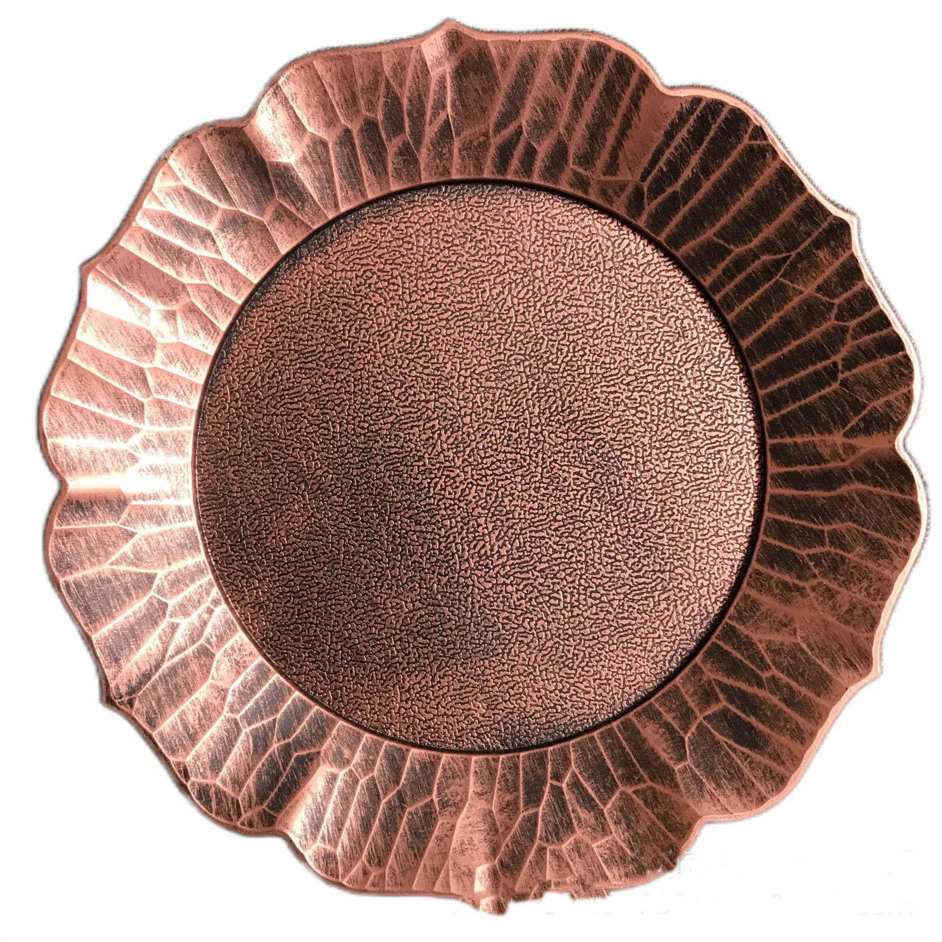 2023 New Design Charger Plates plating plastic petal type for Wedding party decoration Charger Plate wholesale
