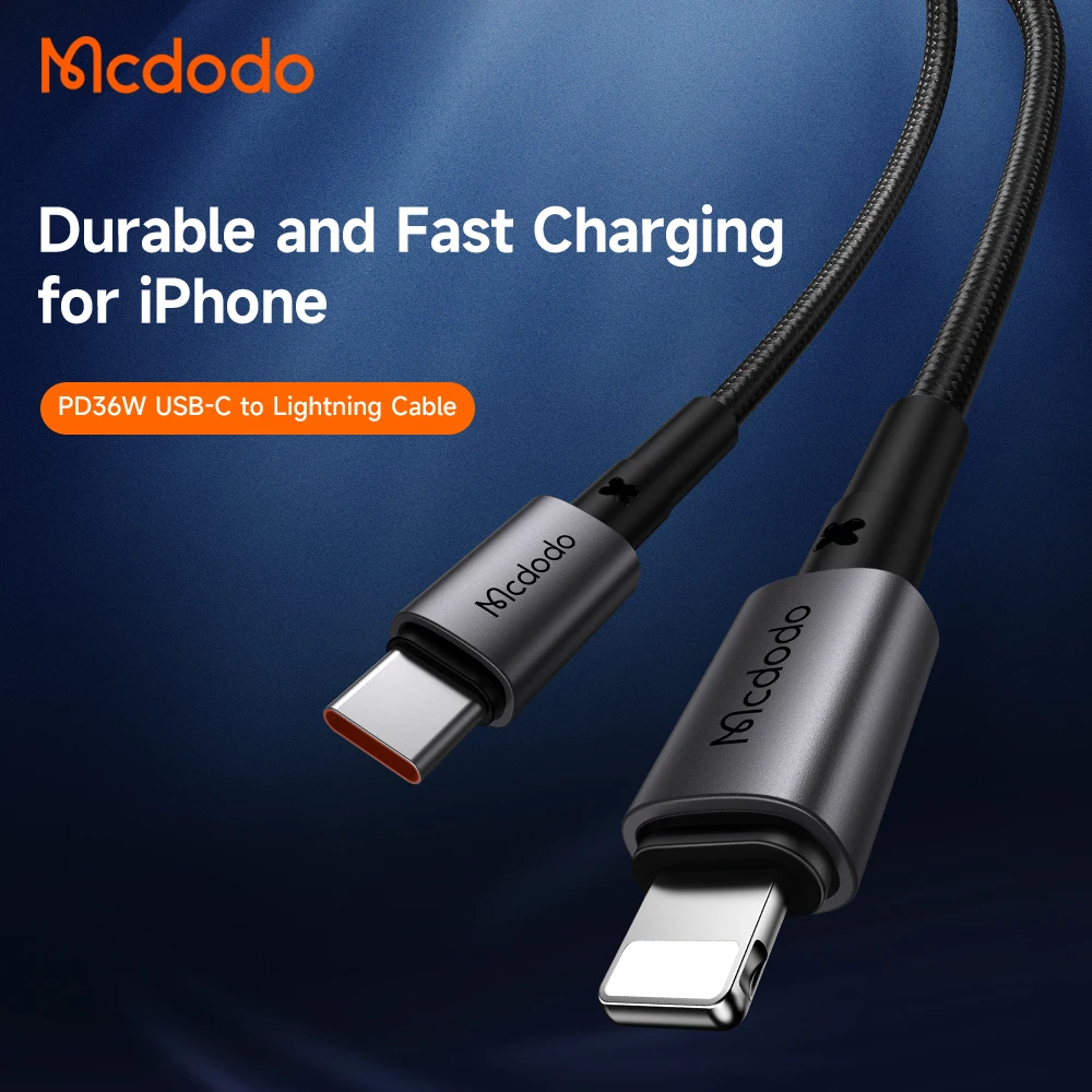 Высококачественный Usb C к Lightning Кабель Mcdodo 20 Вт алюминиевый сплав нейлон 1 2 м 8 3A Быстрая зарядка Type кабель для