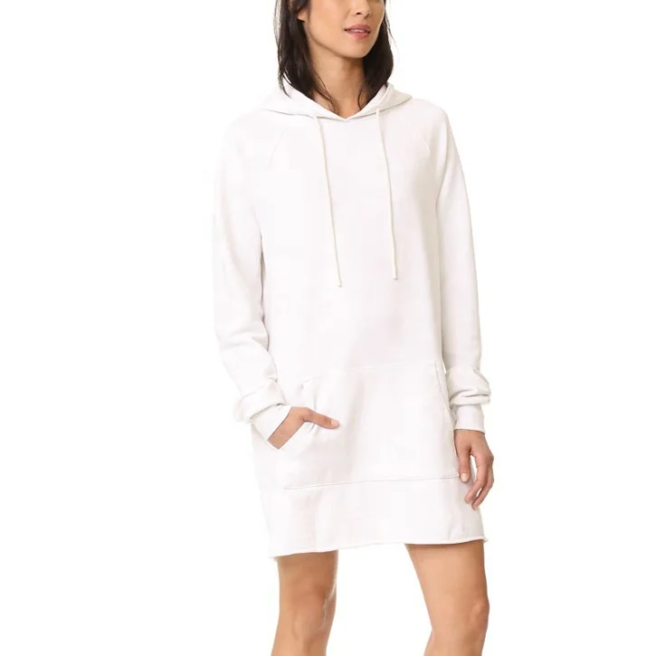OEM new design women longline hoodie rolled hem oversized hoodie dress