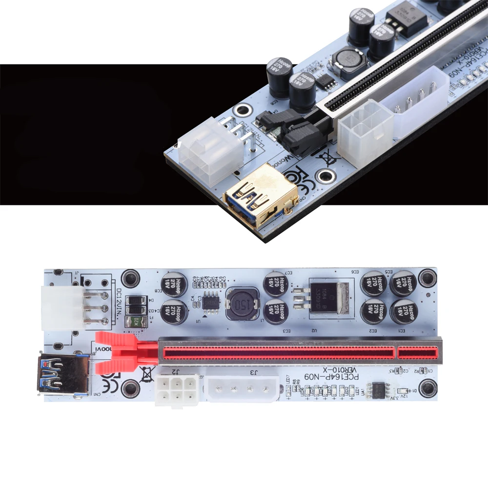 Новейший 8 конденсаторов Riser N09 V010X Plus Pci-e Pcie 010s 009s Gold Usb 3 0 1x до 16x 6pin