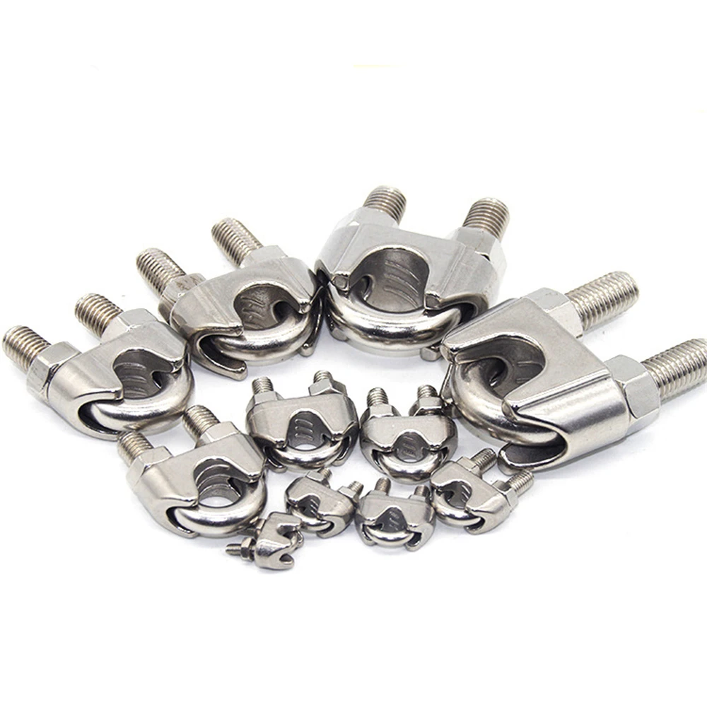 Marine Lock Head Wire Rope Clamp Sleeve M3 M10 M12 M18 Stainless Steel 304 U Bolt