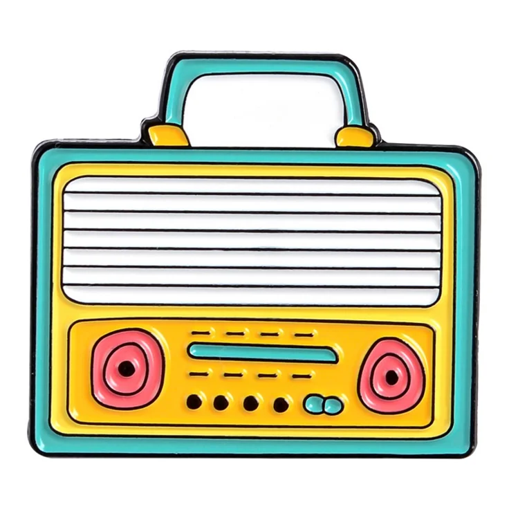 Metal Crafts Custom Logo Badge Lapel Pin Cartoon Radio Wholesale Soft Enamel Pin Custom enamel Metal Pin Hard&Soft