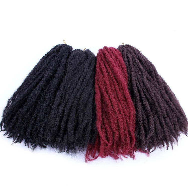 
Wholesale 18inch 100g Cuban Twist Braiding Hair Ombre Synthetic Braiding Hair Extensions Afro kinky Marley Twist Hair 