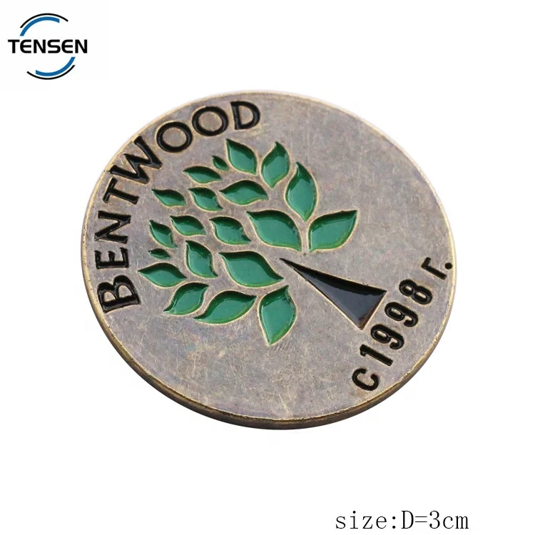 Antique brass furniture plate round logos self adhesive enamel name door number label badge with sticker