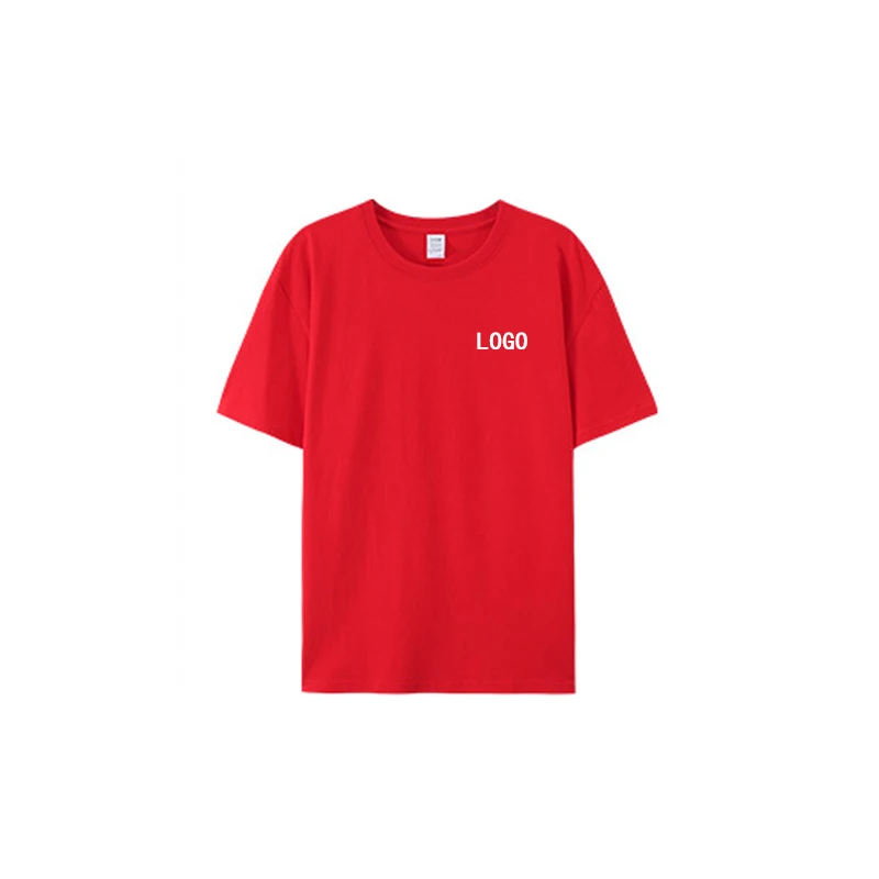 Custom Pure Cotton Crew-Neck T-Shirt Short-Sleeved Workwear for Group Advertising & Service Promotion